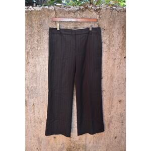 BCBGMAXAZRIA Women’s Black Pinstripe Wide Leg Trousers – Size 6